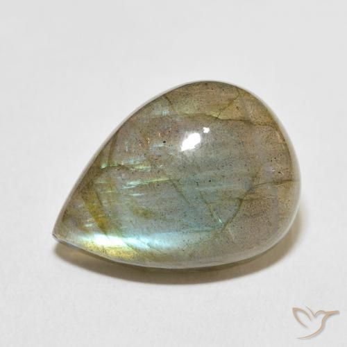 15.65ct Naturel Multicolore Labradorite, En forme de poire, Translucide