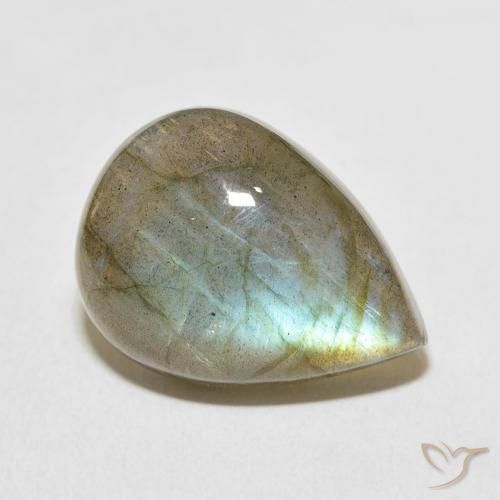 Labradorite Multicolore naturelle En forme de poire, 15.65 ct, Translucide