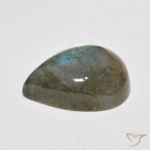 Labradorite Multicolore naturelle En forme de poire, 15.65 ct, Translucide