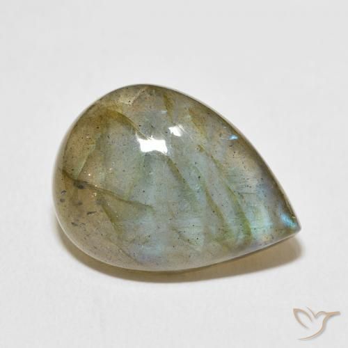 Labradorite Multicolore naturelle En forme de poire, 14.28 ct, Translucide