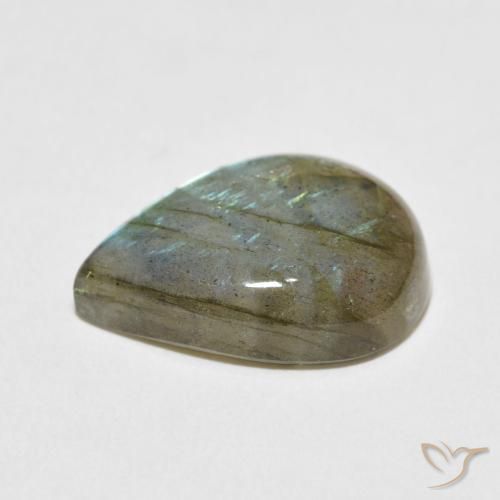 Labradorite Multicolore naturelle En forme de poire, 14.28 ct, Translucide