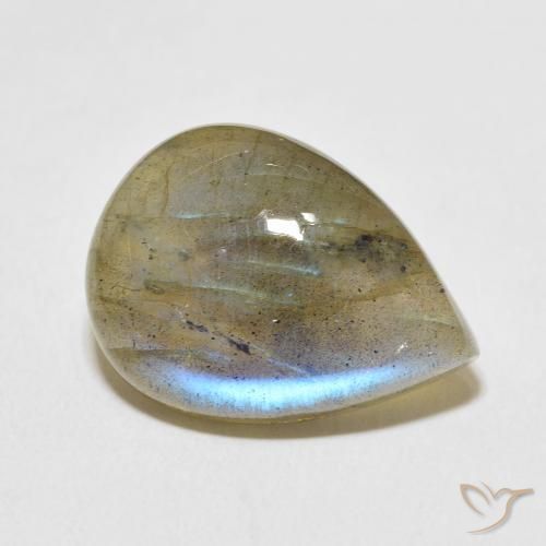 Labradorite Multicolore naturelle En forme de poire, 15.04 ct, Translucide