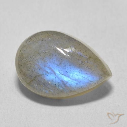 6.84ct Naturel Multicolore Labradorite, En forme de poire, Translucide