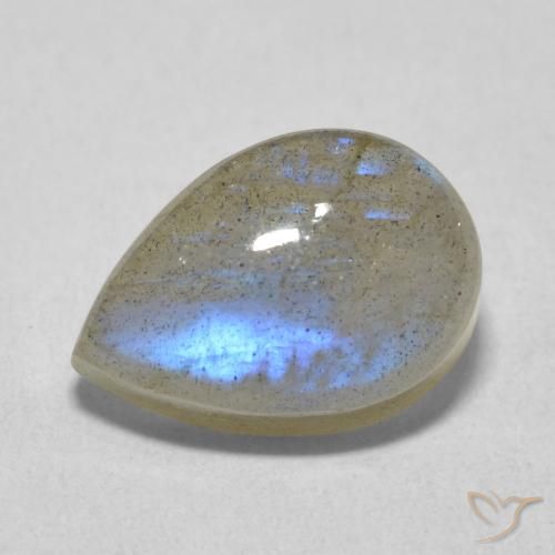 Labradorite Multicolore naturelle En forme de poire, 6.84 ct, Translucide