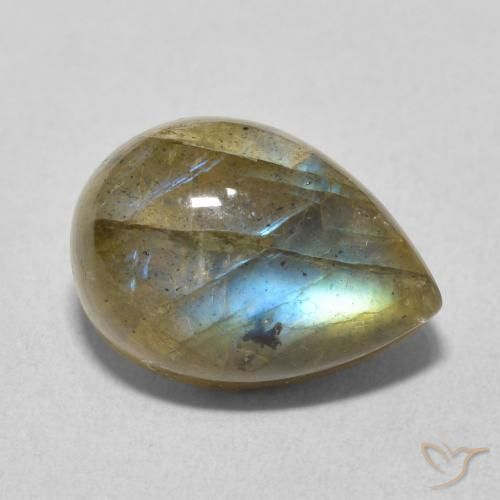 Labradorite Multicolore naturelle En forme de poire, 6.39 ct, Translucide