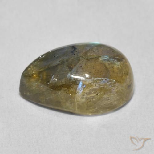 Labradorite Multicolore naturelle En forme de poire, 6.39 ct, Translucide