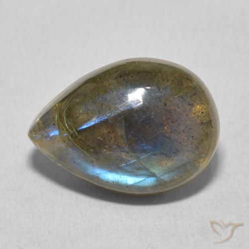 Labradorite Multicolore naturelle En forme de poire, 6.02 ct, Translucide