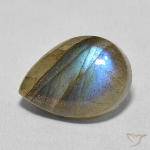 5.77ct Naturel Multicolore Labradorite, En forme de poire, Translucide