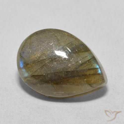 Labradorite Multicolore naturelle En forme de poire, 5.77 ct, Translucide