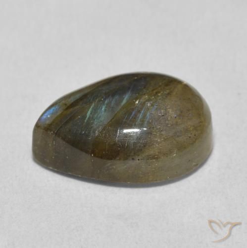 Labradorite Multicolore naturelle En forme de poire, 5.77 ct, Translucide