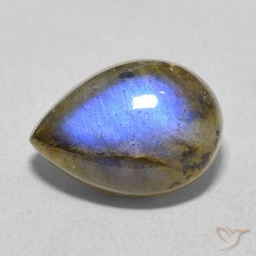 5.98ct Naturel Multicolore Labradorite, En forme de poire, Translucide
