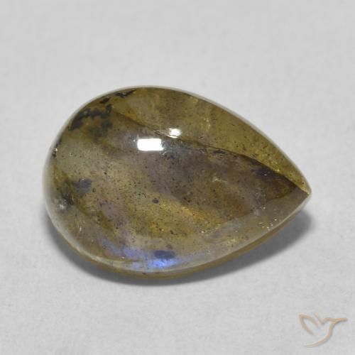 Labradorite Multicolore naturelle En forme de poire, 5.98 ct, Translucide