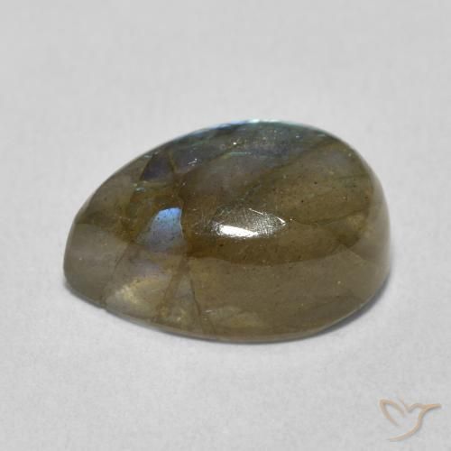 Labradorite Multicolore naturelle En forme de poire, 6.53 ct, Translucide