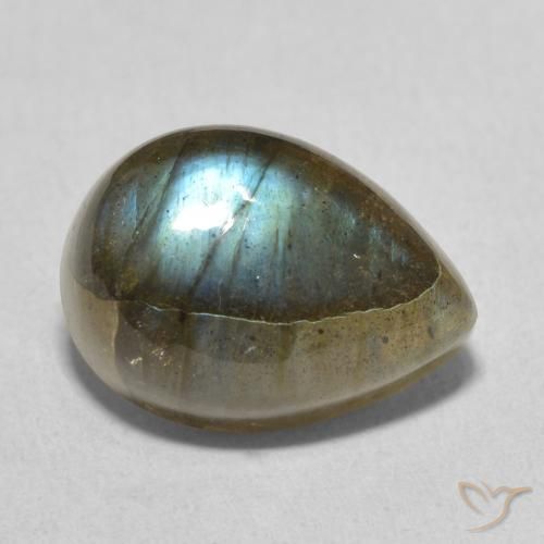 7.21ct Naturel Multicolore Labradorite, En forme de poire, Translucide