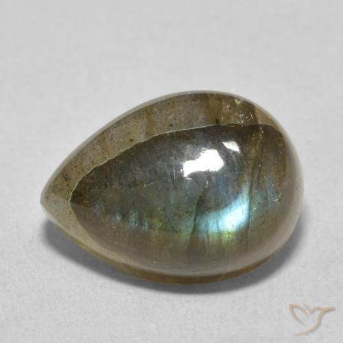 Labradorite Multicolore naturelle En forme de poire, 7.21 ct, Translucide