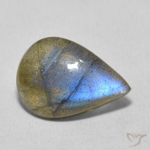 3.98ct Naturel Multicolore Labradorite, En forme de poire, Translucide