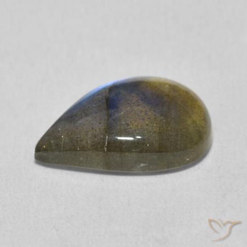 Labradorite Multicolore naturelle En forme de poire, 3.98 ct, Translucide