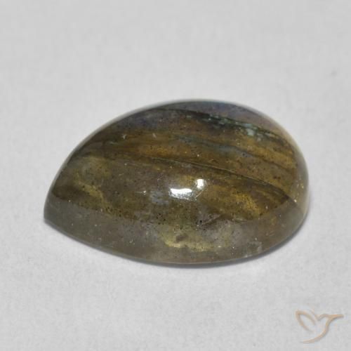 Labradorite Multicolore naturelle En forme de poire, 6.00 ct, Transparent / Translucide