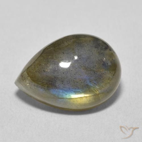 Labradorite Multicolore naturelle En forme de poire, 6.49 ct, Translucide