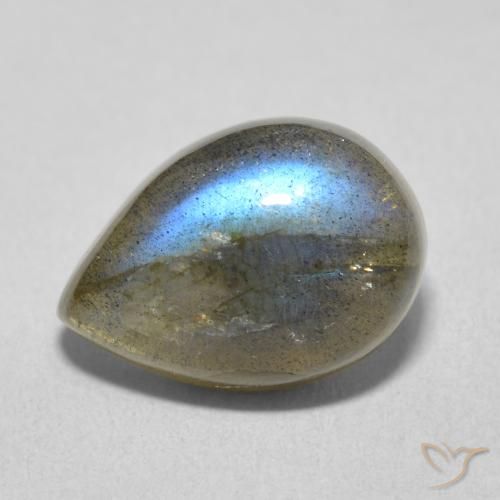 6.16ct Naturel Multicolore Labradorite, En forme de poire, Translucide