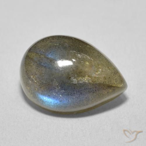 Labradorite Multicolore naturelle En forme de poire, 6.16 ct, Translucide