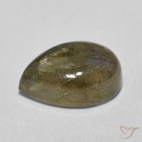 Labradorite Multicolore naturelle En forme de poire, 6.16 ct, Translucide