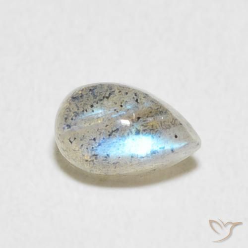Labradorite Multicolore naturelle En forme de poire, 0.55 ct, Translucide
