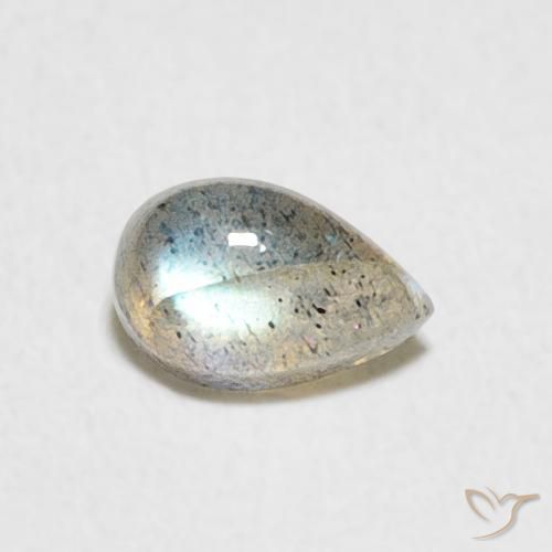 Labradorite Multicolore naturelle En forme de poire, 0.47 ct, Translucide