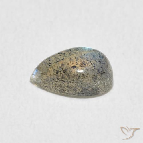 Labradorite Multicolore naturelle En forme de poire, 0.47 ct, Translucide