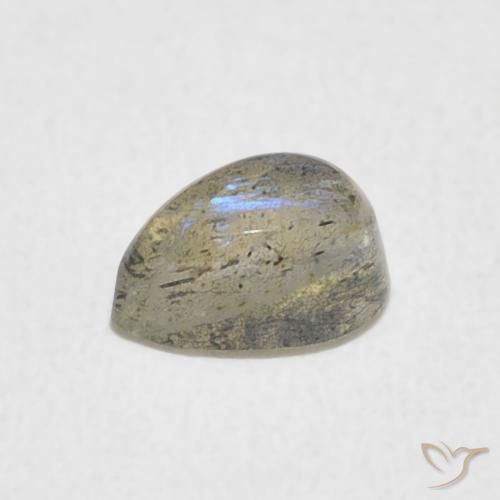 Labradorite Multicolore naturelle En forme de poire, 0.56 ct, Translucide