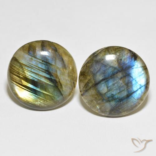60.94ctw Naturel Multicolore Labradorite, Tour, Translucide