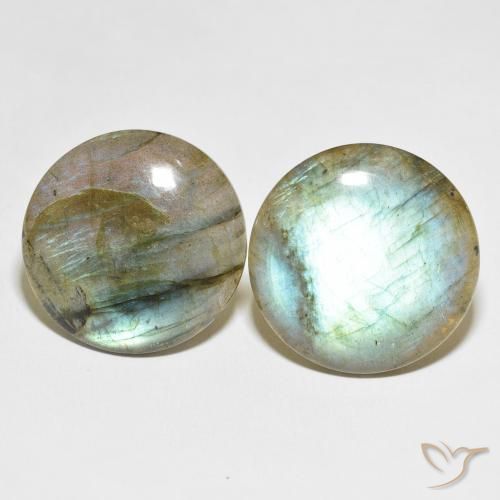 54.98ctw Naturel Multicolore Labradorite, Tour, Translucide