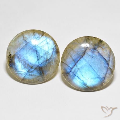 56.79ctw Naturel Multicolore Labradorite, Tour, Translucide