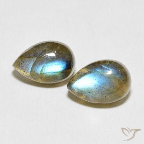 5.22ctw Naturel Multicolore Labradorite, En forme de poire, Translucide