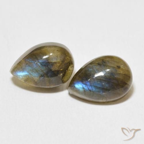 5.03ctw Naturel Multicolore Labradorite, En forme de poire, Translucide