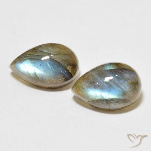 8.38ctw Naturel Multicolore Labradorite, En forme de poire, Translucide
