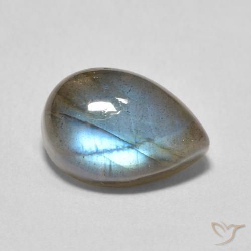 Labradorite Multicolore naturelle En forme de poire, 3.96 ct, Translucide