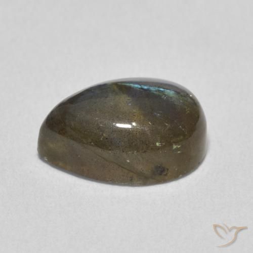 Labradorite Multicolore naturelle En forme de poire, 3.96 ct, Translucide