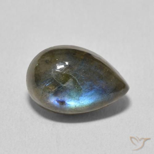 Labradorite Multicolore naturelle En forme de poire, 3.75 ct, Translucide