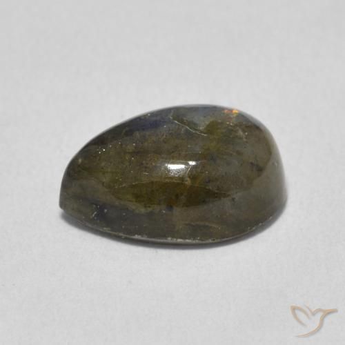 Labradorite Multicolore naturelle En forme de poire, 3.75 ct, Translucide