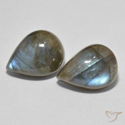 19.10ctw Naturel Multicolore Labradorite, En forme de poire, Translucide