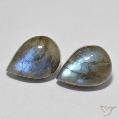 19.10ctw Naturel Multicolore Labradorite, En forme de poire, Translucide