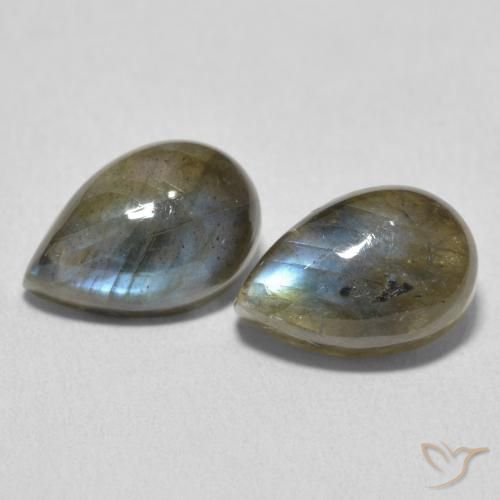 8.24ctw Naturel Multicolore Labradorite, En forme de poire, Translucide