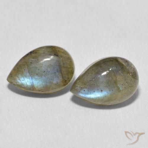 4.34ctw Naturel Multicolore Labradorite, En forme de poire, Translucide