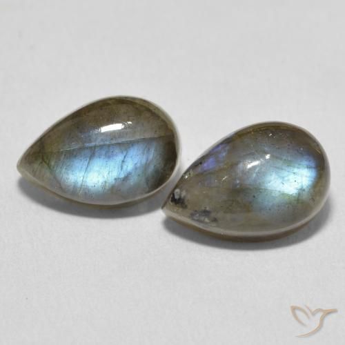 7.84ctw Naturel Multicolore Labradorite, En forme de poire, Translucide