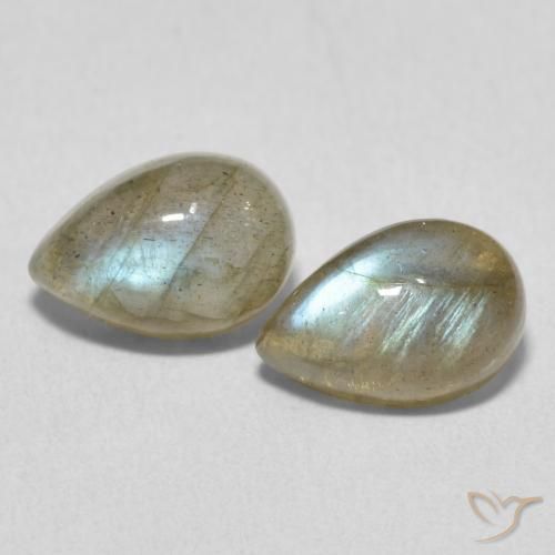 3.34ctw Naturel Multicolore Labradorite, En forme de poire, Translucide