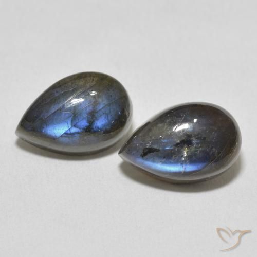 8.10ctw Naturel Multicolore Labradorite, En forme de poire, Translucide