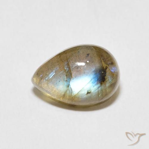 2.45ct Naturel Multicolore Labradorite, En forme de poire, Translucide