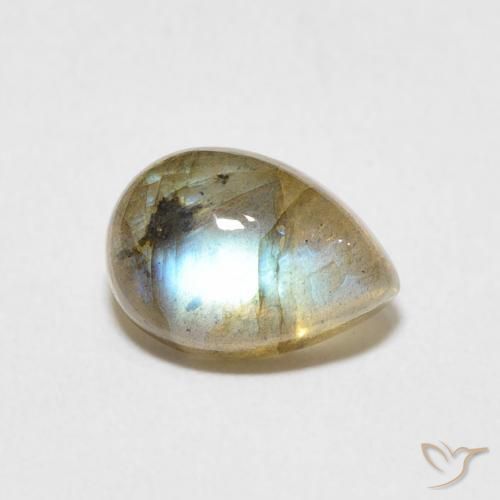 Labradorite Multicolore naturelle En forme de poire, 2.45 ct, Translucide