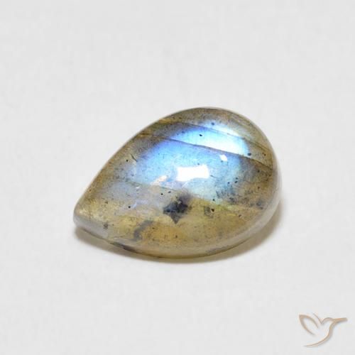2.34ct Naturel Multicolore Labradorite, En forme de poire, Translucide